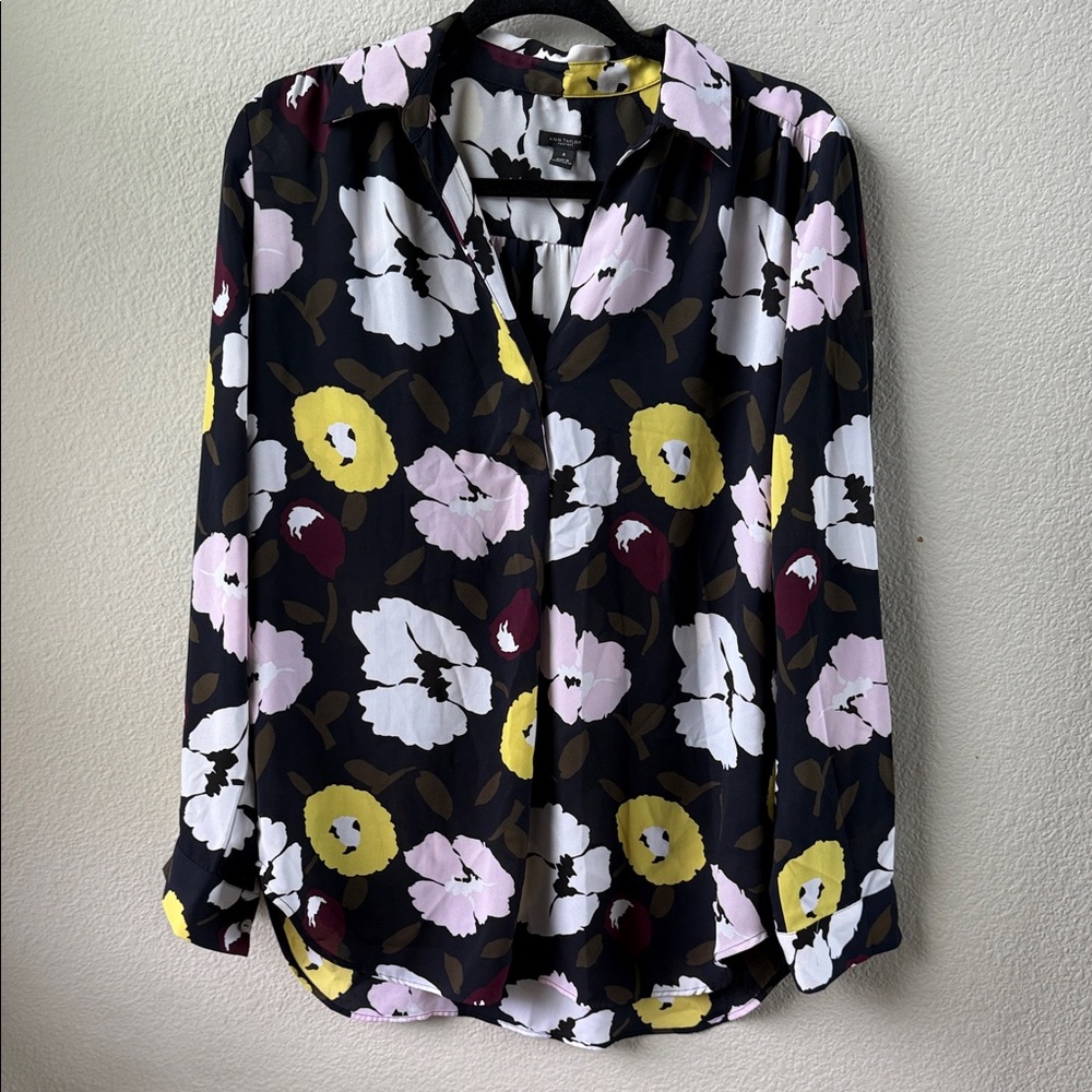 Floral Blouse - Black, Yellow, Pink